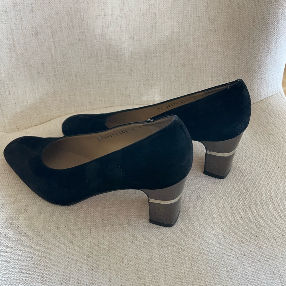 Salvatore Ferragamo Black Suede Heels